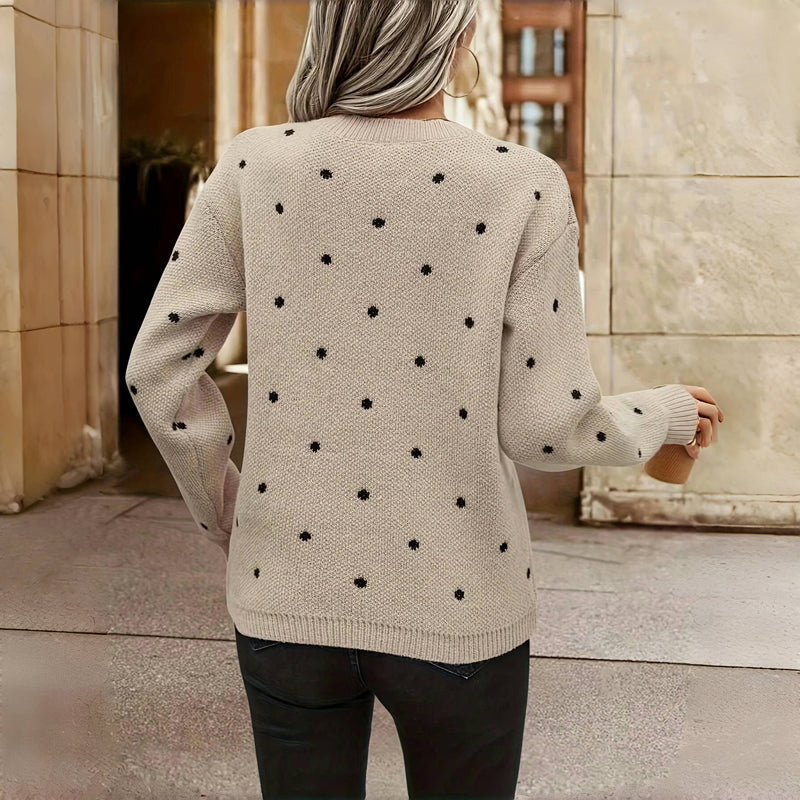 Duval Paris™ | Pull-over tricoté à pois