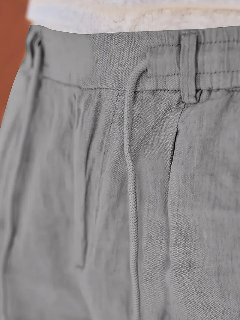 Duval Paris™| Pantalons larges en lin avec cordon