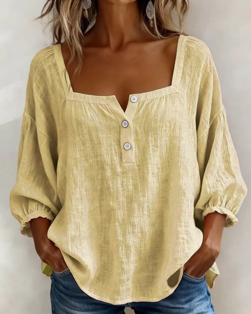 Duval Paris™ | Blouse élégante à encolure carrée