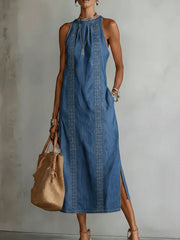Duval Paris™ | Robe en denim à dentelle rétro
