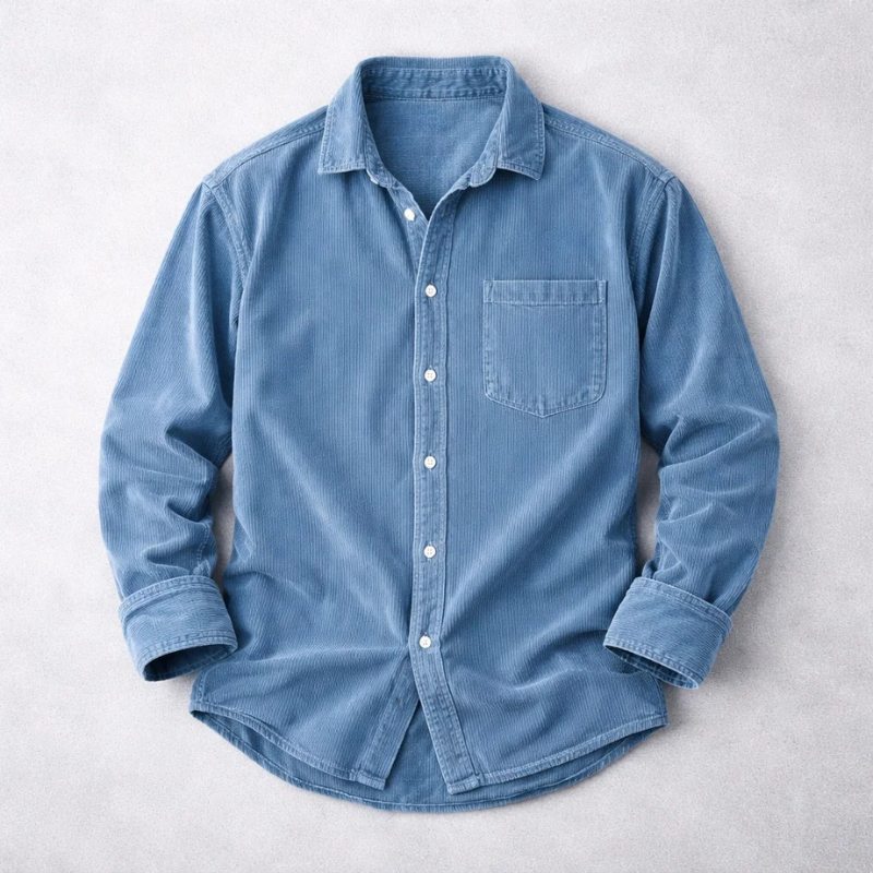 DUVAL PARIS™ | CHEMISE CLASSIQUE EN VELOURS CÔTELÉ POUR HOMME