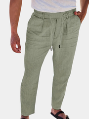 Duval Paris™| Pantalons larges en lin avec cordon