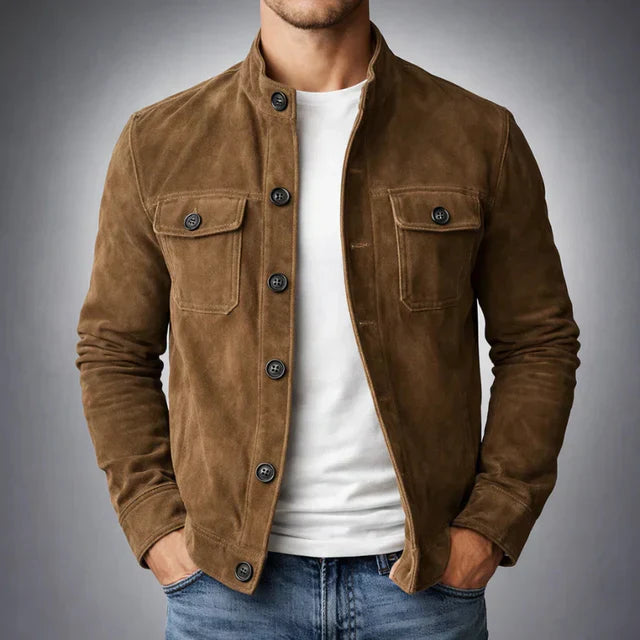 Duval Paris™| Veste en daim boutonnée pour homme