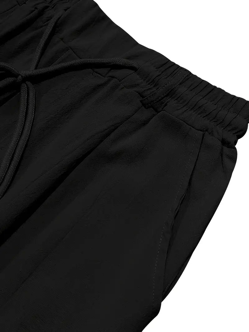 Duval Paris™| Pantalons larges en lin avec cordon