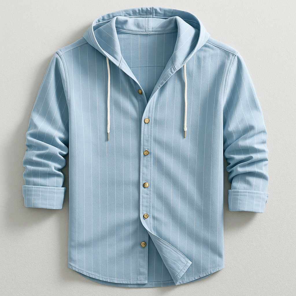 Duval Paris™ | CHEMISE DE LUXE À RAYURES AVEC CAPUCHE