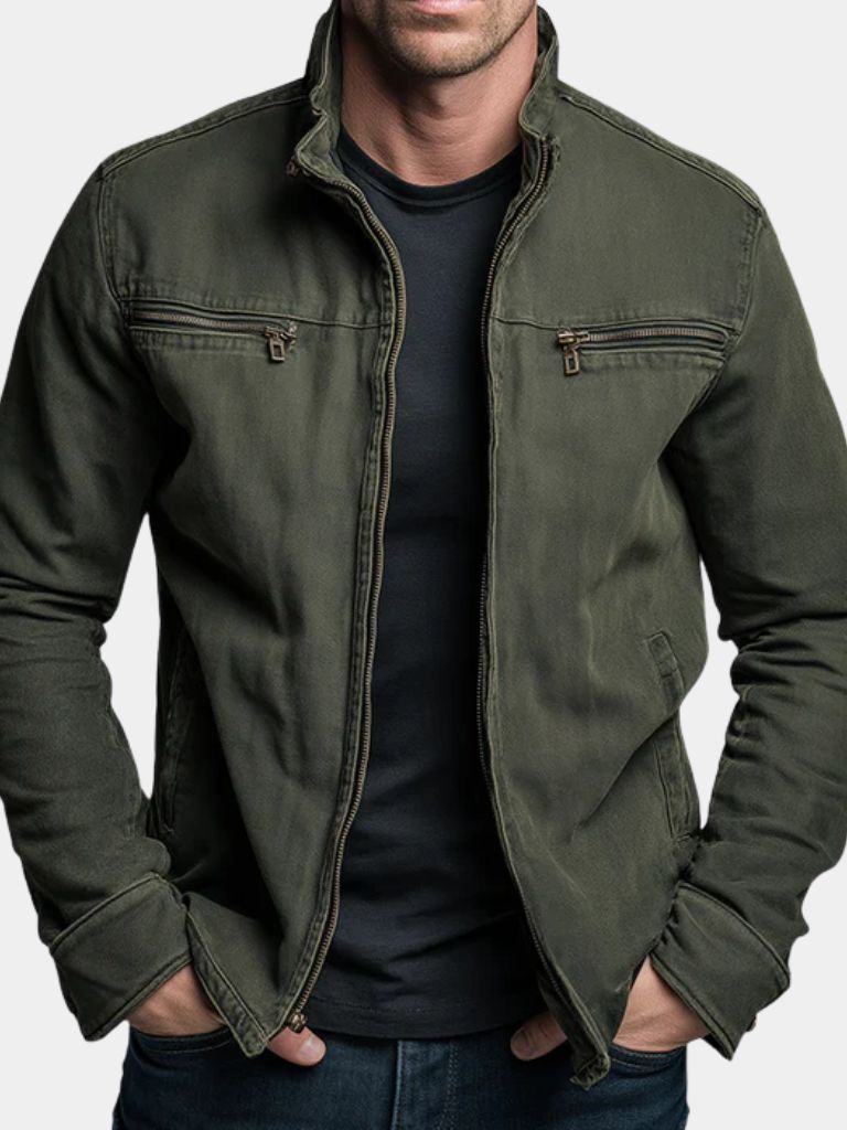 Duval Paris™ | Veste  vintage couleur olive