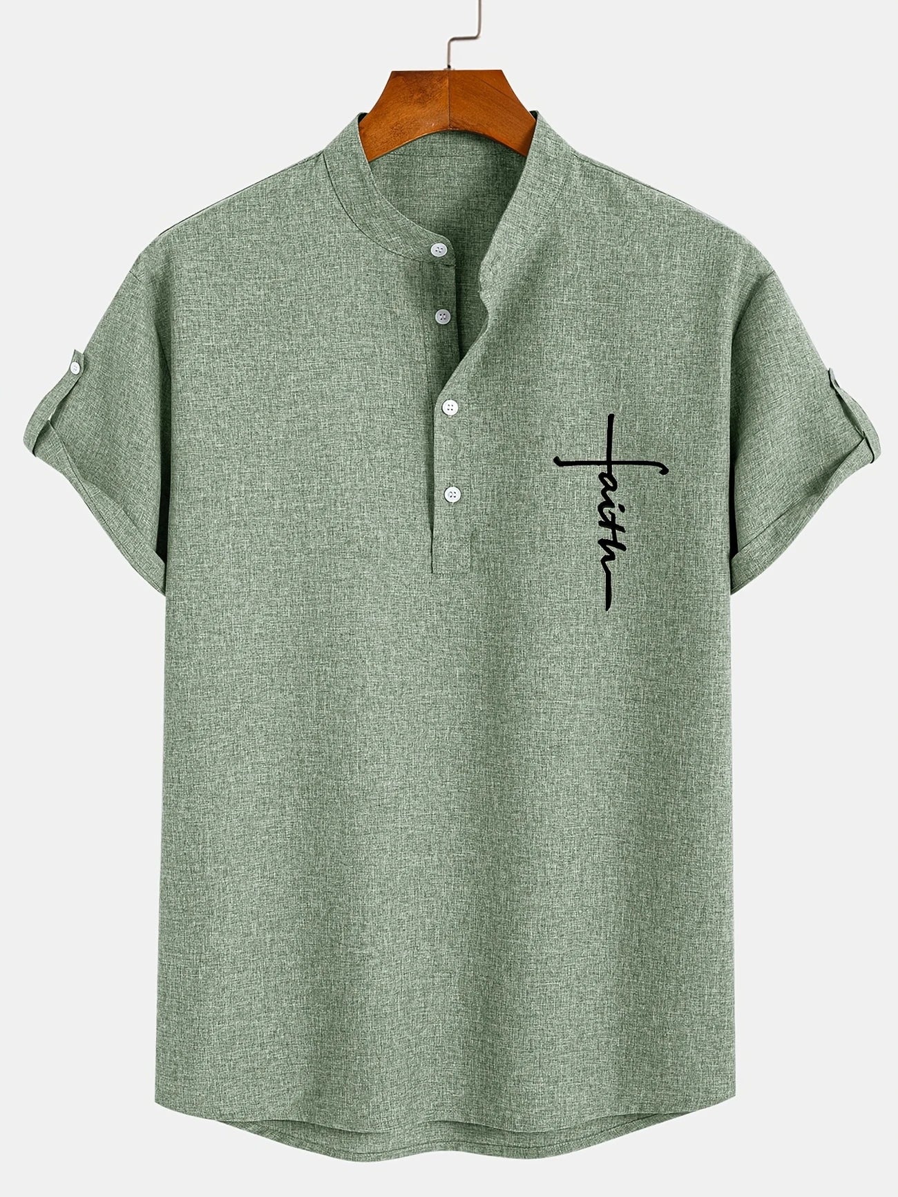 DUVAL PARIS™ | CHEMISE ÉLÉGANT À MANCHES COURTES ET COL MONTANT