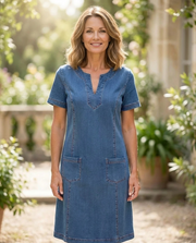 Duval Paris™ | Robe en Denim Douce avec Poches Avant