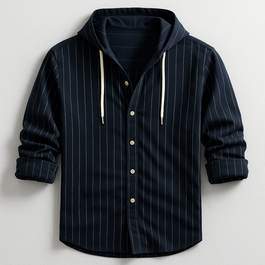 Duval Paris™ | CHEMISE DE LUXE À RAYURES AVEC CAPUCHE