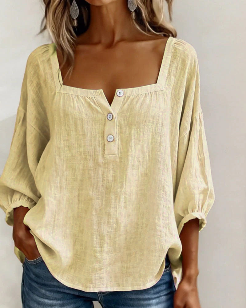 Duval Paris™ | Blouse élégante à encolure carrée