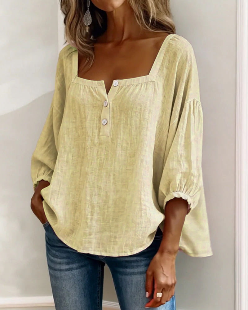 Duval Paris™ | Blouse élégante à encolure carrée