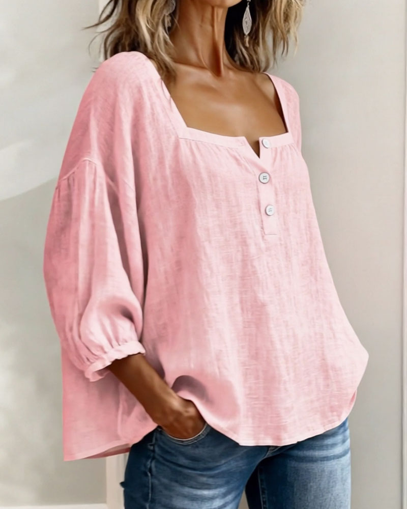 Duval Paris™ | Blouse élégante à encolure carrée