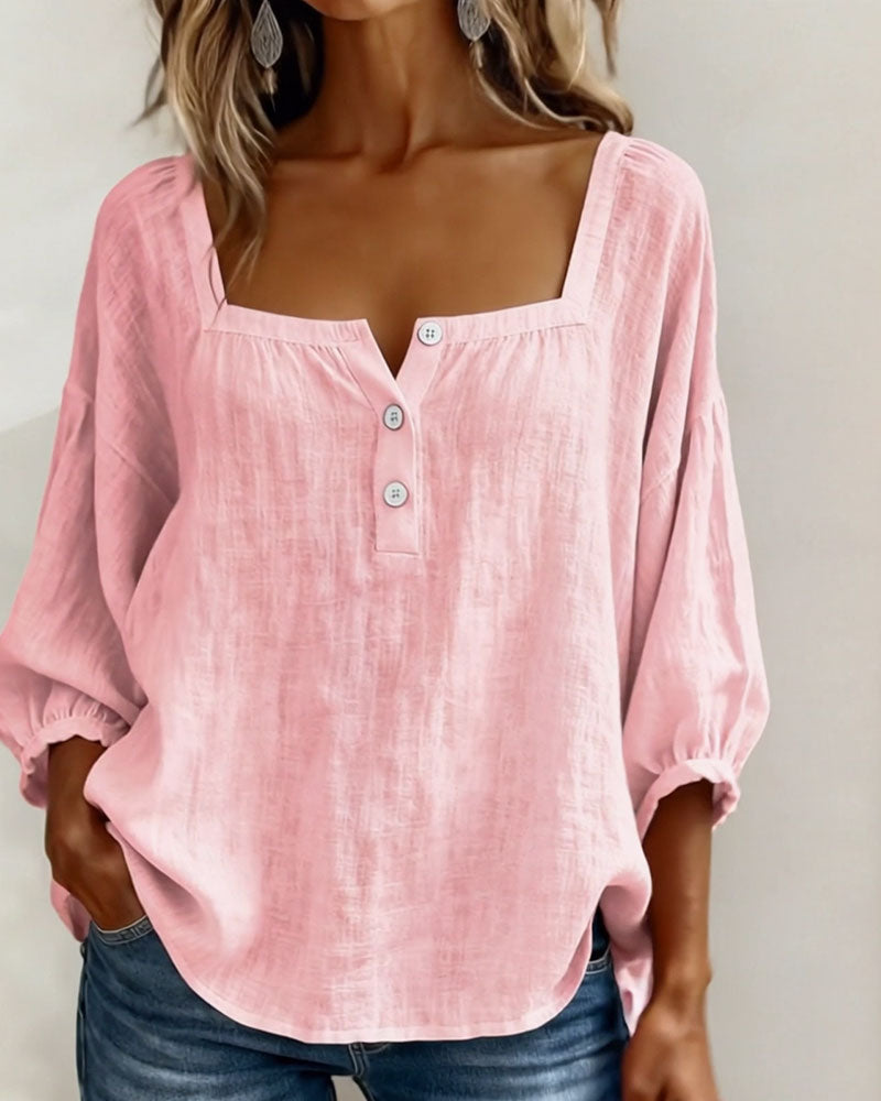 Duval Paris™ | Blouse élégante à encolure carrée