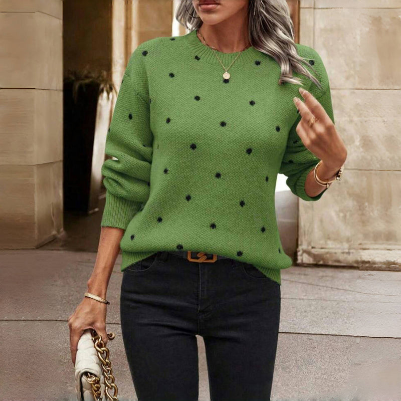 Duval Paris™ | Pull-over tricoté à pois
