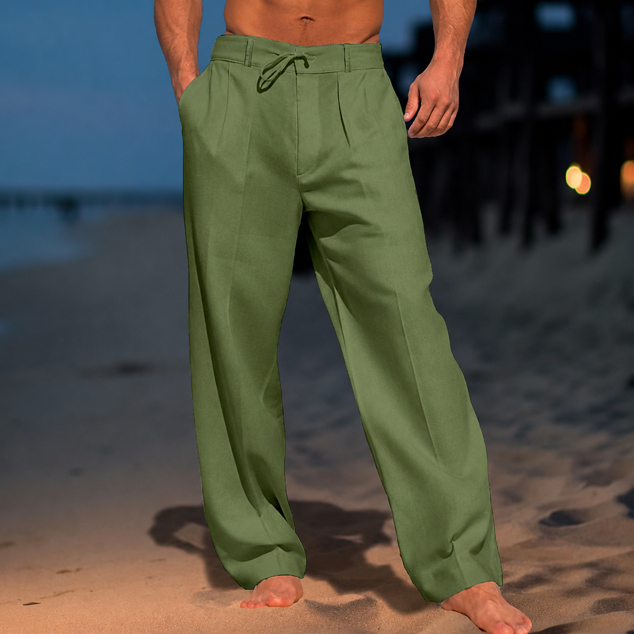 DUVAL PARIS™ | PANTALONS CLASSIQUES EN LIN POUR HOMMES