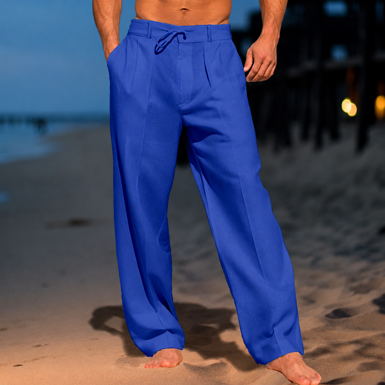 DUVAL PARIS™ | PANTALONS CLASSIQUES EN LIN POUR HOMMES