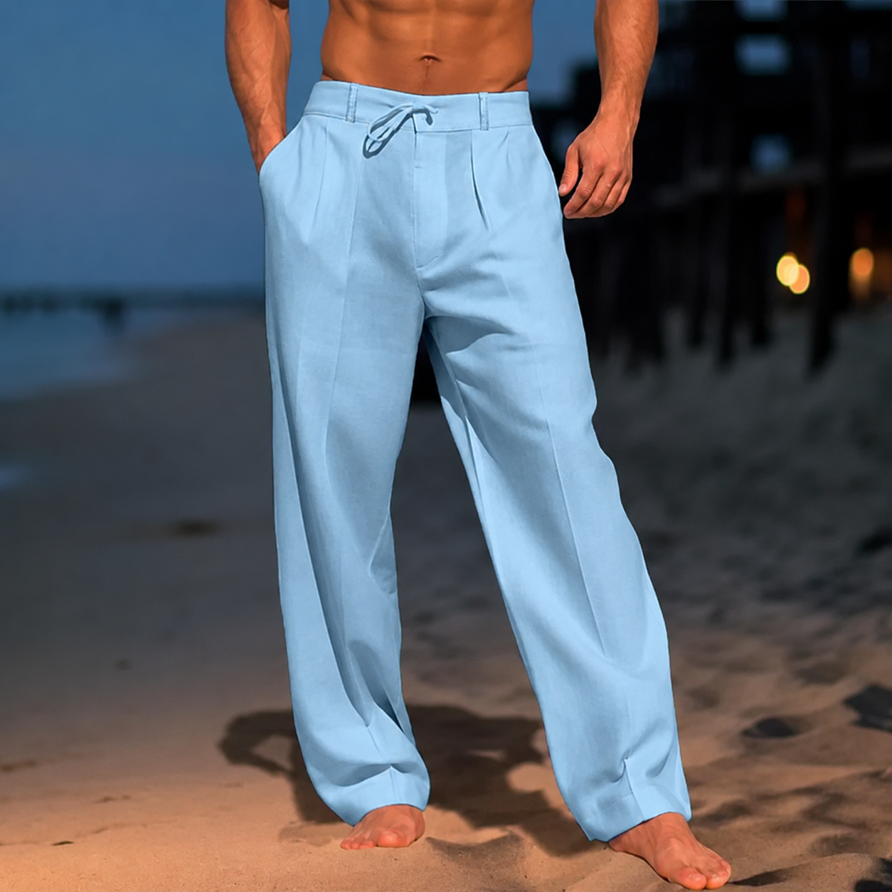 DUVAL PARIS™ | PANTALONS CLASSIQUES EN LIN POUR HOMMES