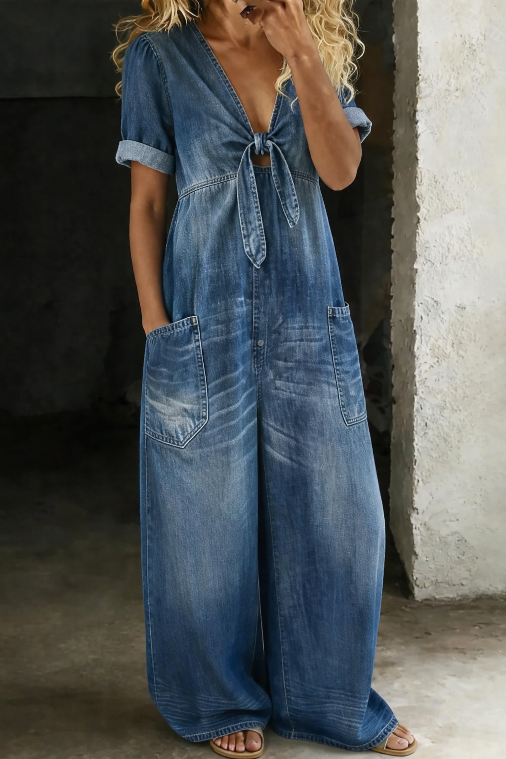 Duval Paris™ | Combinaison denim col V