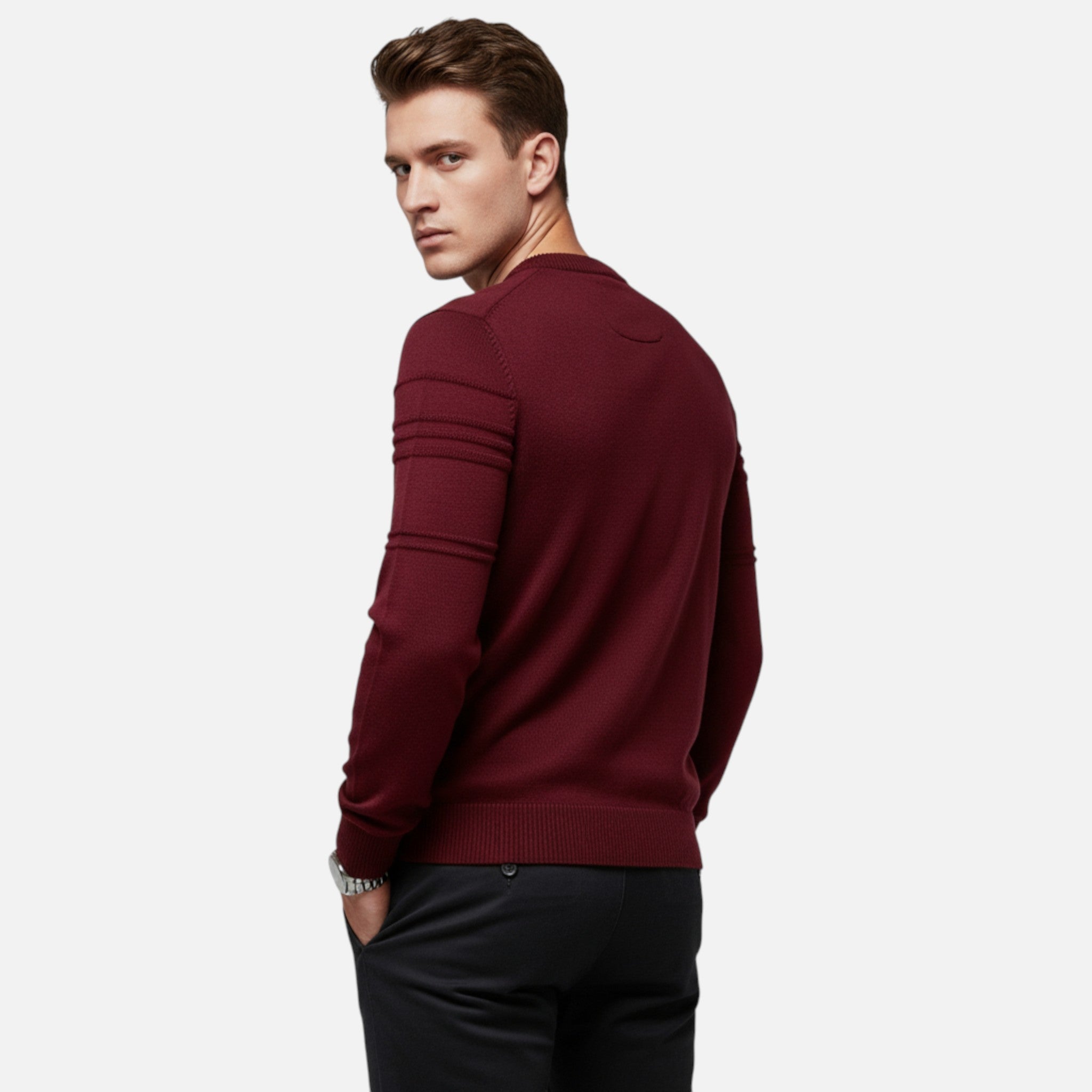 Duval Paris™ | Hugo Pull Homme Classique à Rayures en Coton Doux