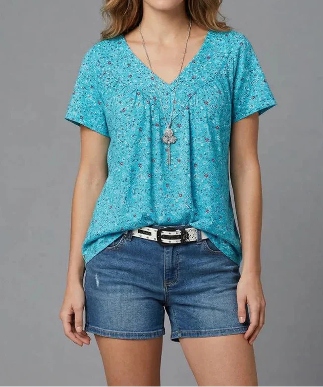 Duval Paris™ | T-shirt floral à col en V