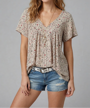 Duval Paris™ | T-shirt floral à col en V