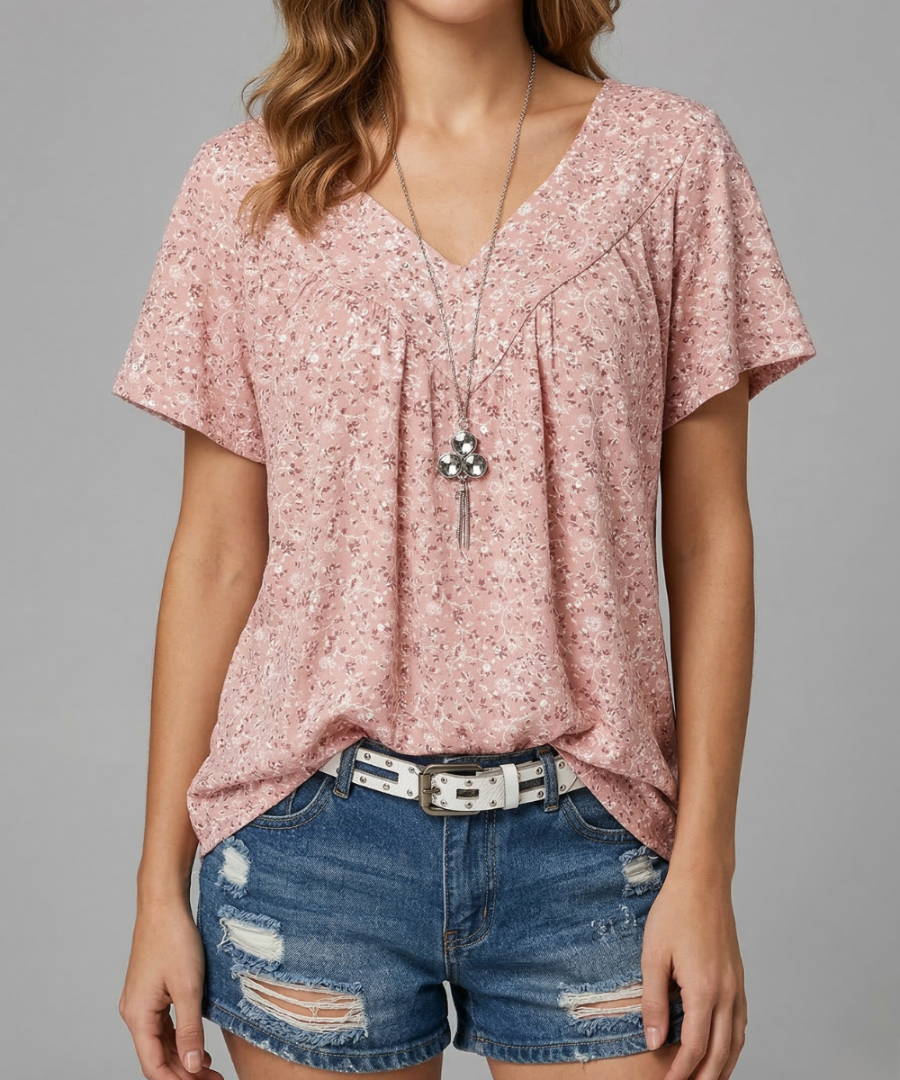 Duval Paris™ | T-shirt floral à col en V