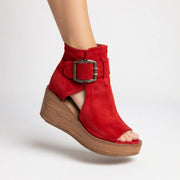 Duval Paris™| Bottines compensées ouvertes style moderne