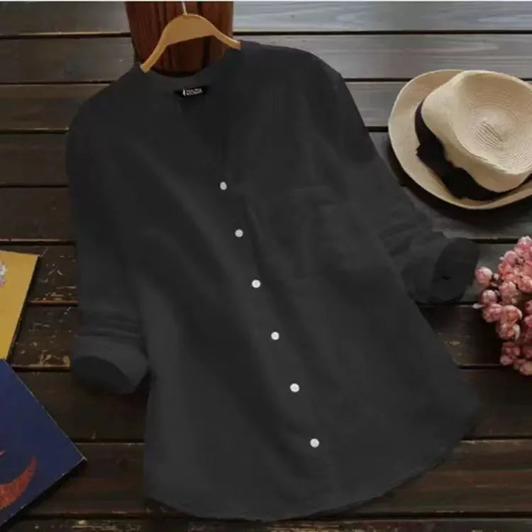 Duval Paris™ | Blouse unie à col en V