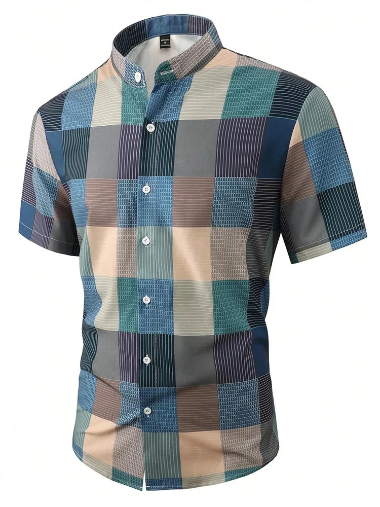 Duval Paris™ | Chemise Patchwork Manches Courtes