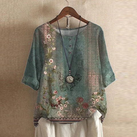 Duval Paris™ | Blouse rétro imprimée