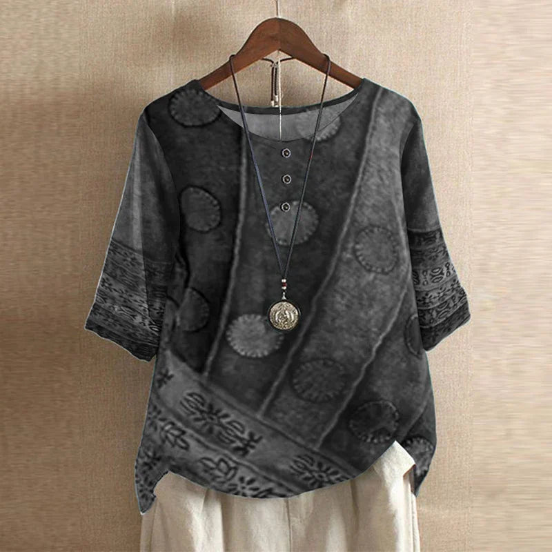 Duval Paris™ | Blouse rétro imprimée