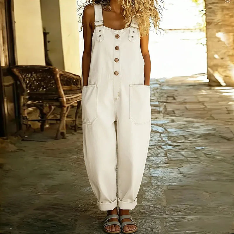Duval Paris™ | Salopette vintage en coton doux effet denim