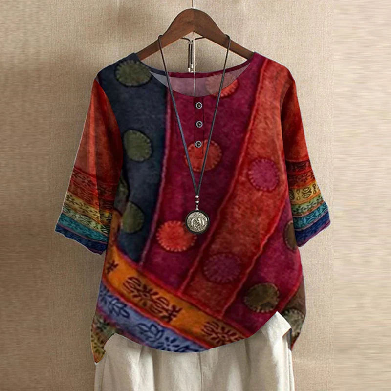Duval Paris™ | Blouse rétro imprimée