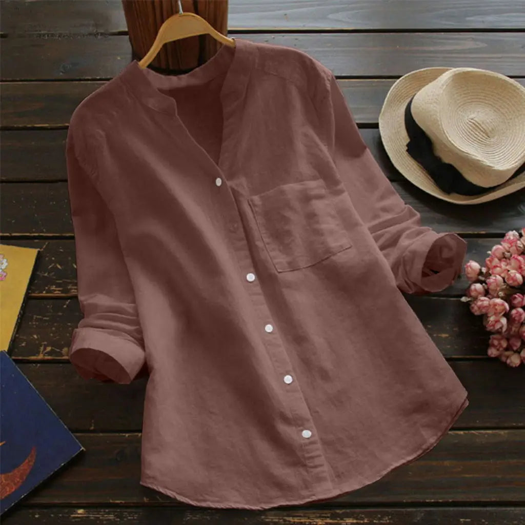 Duval Paris™ | Blouse unie à col en V