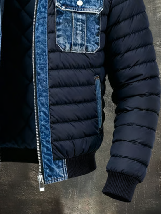 DUVAL PARIS™ | VESTE MATELASSÉE À DÉTAILS DENIM RAFFINÉS