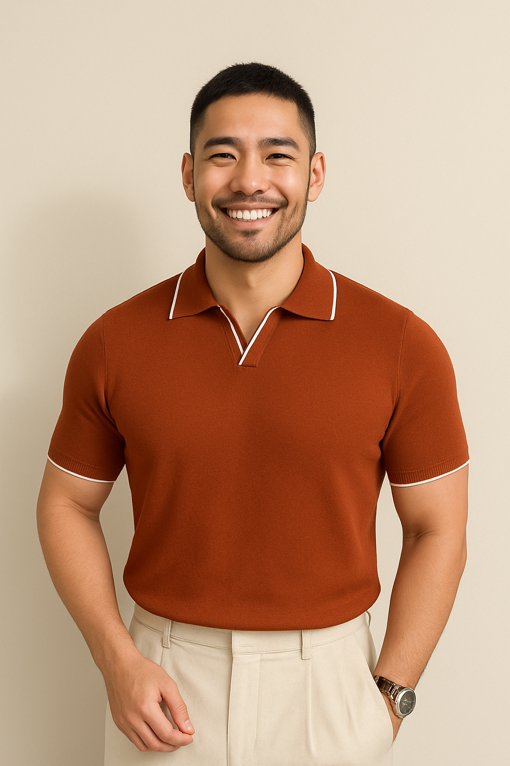 Duval Paris™ | Polo en maille à manches courtes