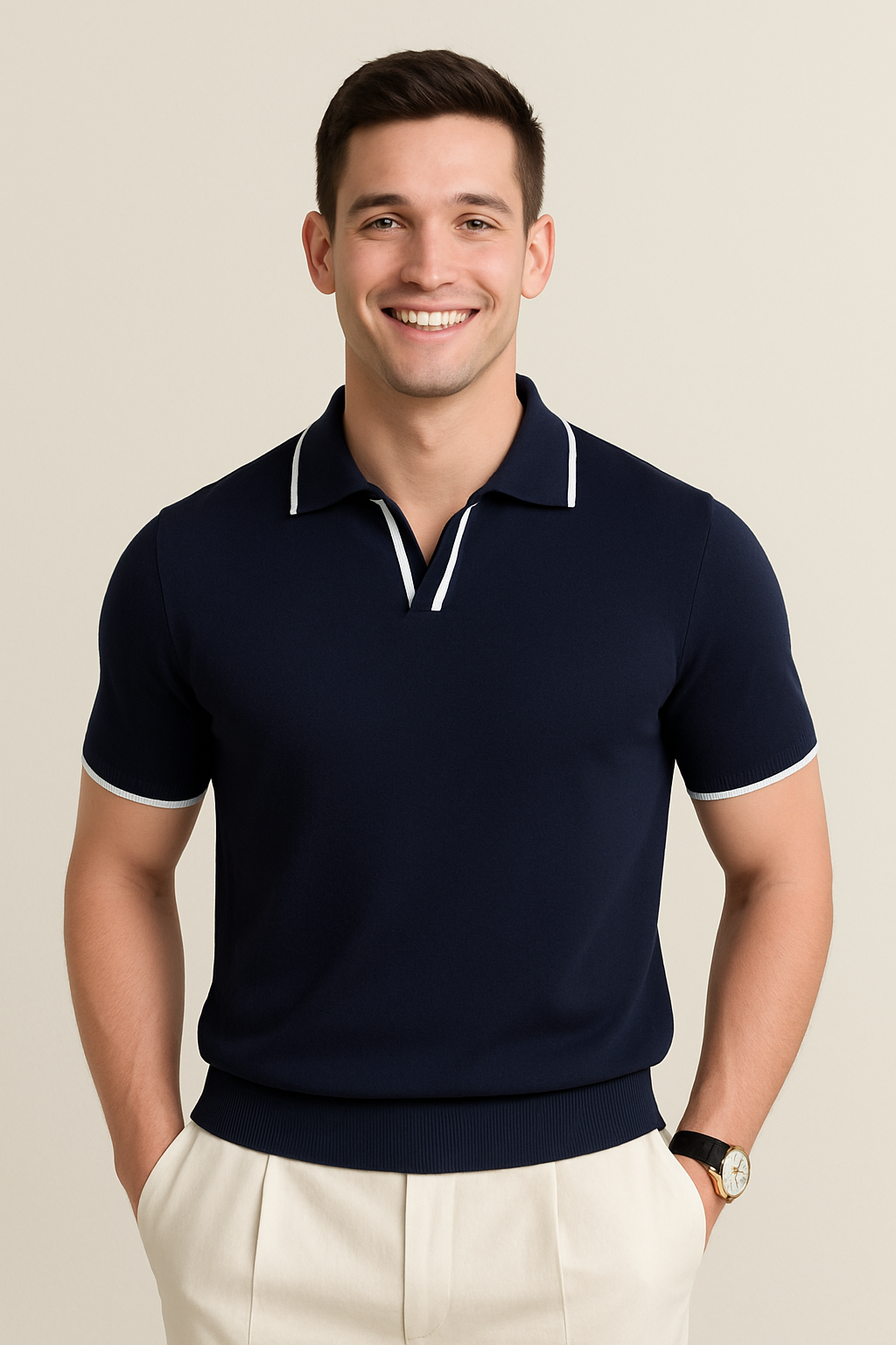 Duval Paris™ | Polo en maille à manches courtes