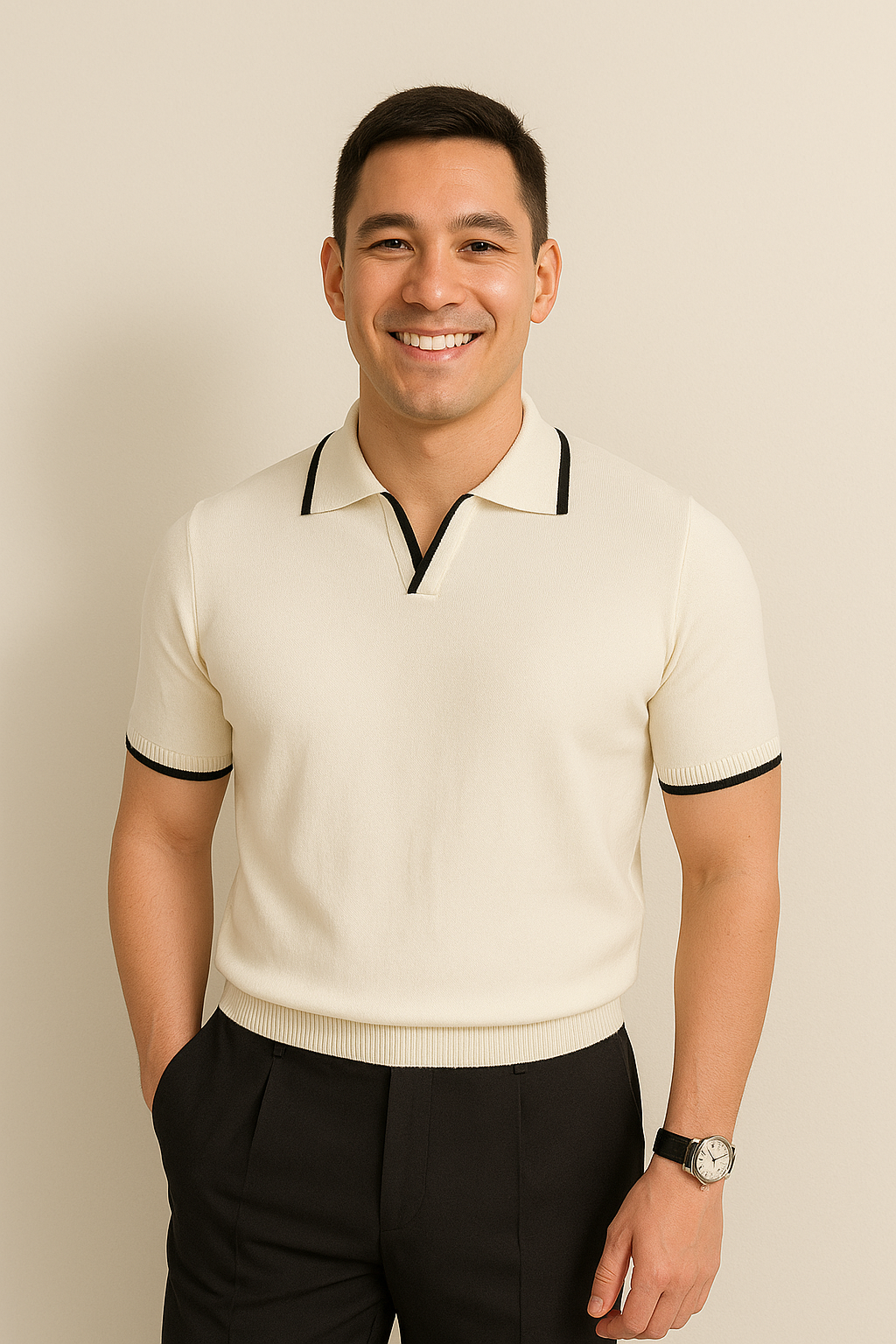 Duval Paris™ | Polo en maille à manches courtes