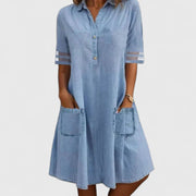 Duval Paris™ | Robe en Jean Flatteuse Salopette Imprimée Confortable