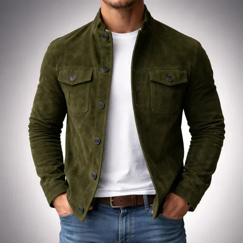 Duval Paris™| Veste en daim boutonnée pour homme