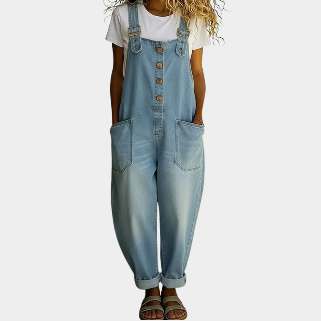 Duval Paris™ | Salopette vintage en coton doux effet denim