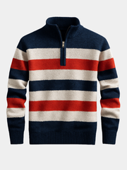 DUVAL PARIS™ | PULLOVER EN MAILLE AVEC ZIP POUR HOMME