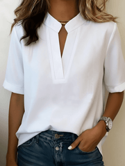 Duval Paris™ | Blouse à Col en V et Détail Raffiné pour Femmes