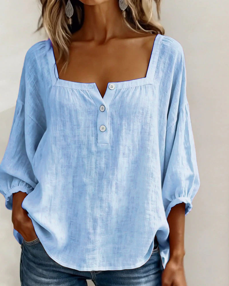 Duval Paris™ | Blouse élégante à encolure carrée