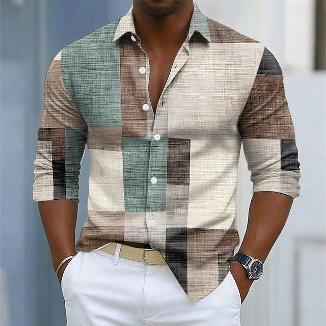 Duval Paris™ | CHEMISE GÉOMÉTRIQUE POUR HOMME