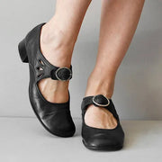 Duval Paris™ | Rosalé Chaussures rétro françaises avec boucle et talon stable
