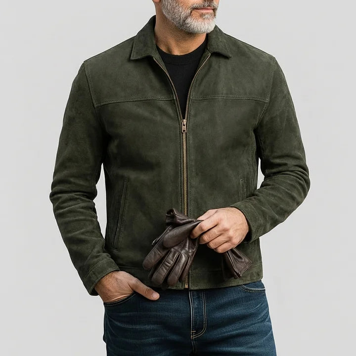 DUVAL PARIS™ | VESTE EN DAIM AVEC FERMETURE ÉCLAIR