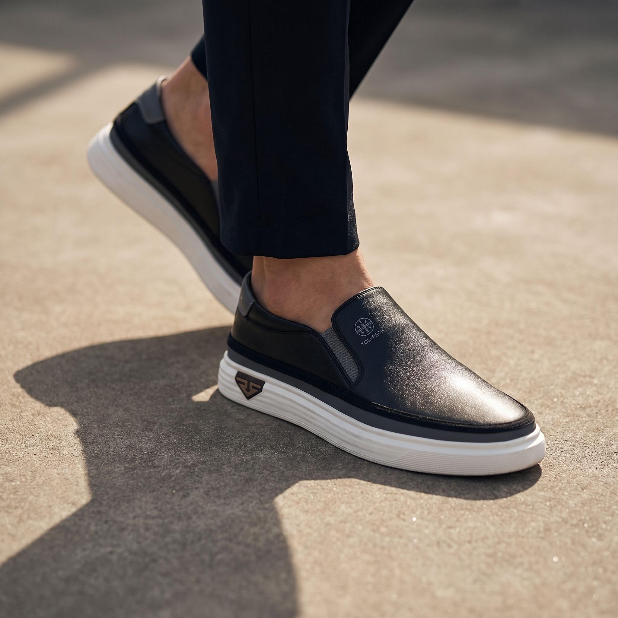 Duval Paris™ | Torino Baskets Homme Slip-On en Cuir