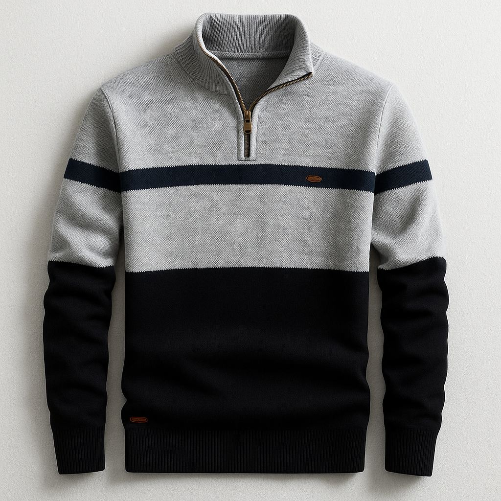DUVAL PARIS™ | PULL HOMME AVEC ZIP AU COL