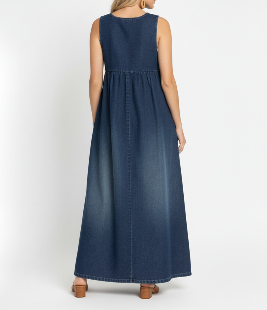Duval Paris™ | Robe maxi en denim lavé vintage